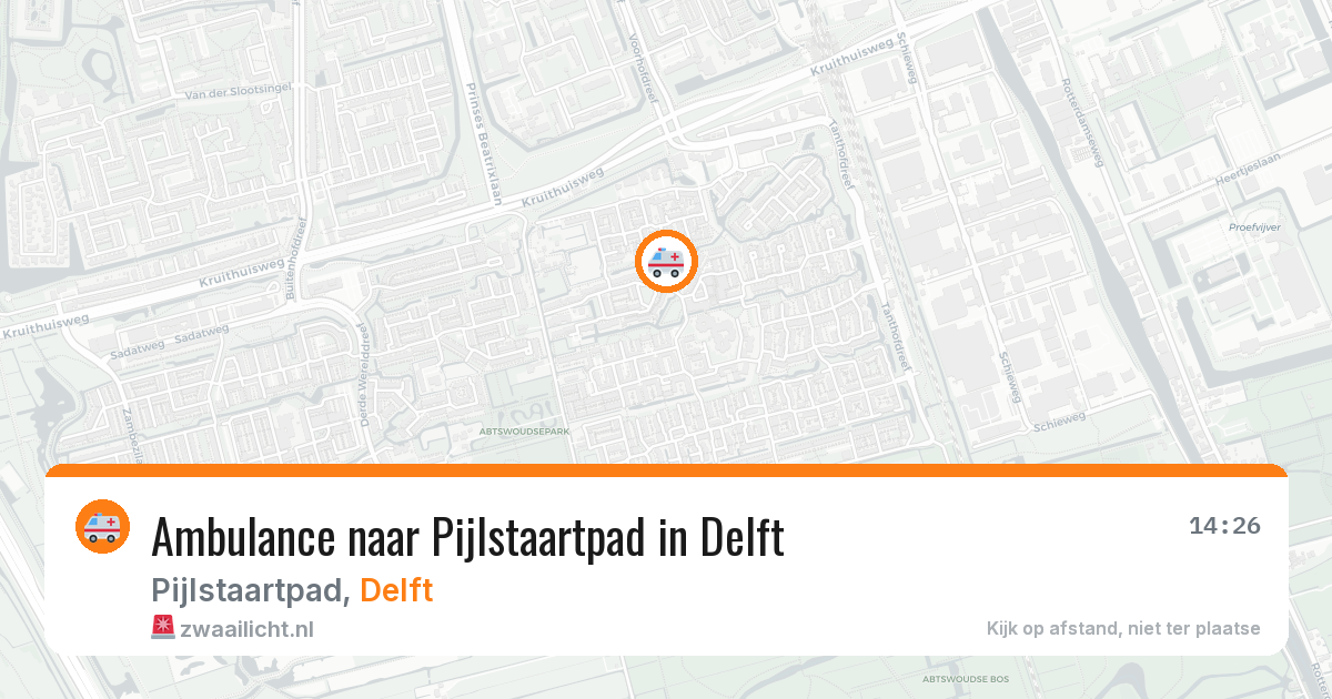 Ambulance naar Pijlstaartpad in Delft — 25 jun 2026