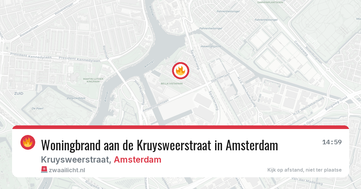 Woningbrand aan de Kruysweerstraat in Amsterdam — 11 jun 2026