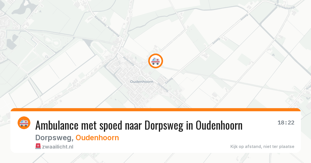 Ambulance met spoed naar Dorpsweg in Oudenhoorn — 9 aug 2026