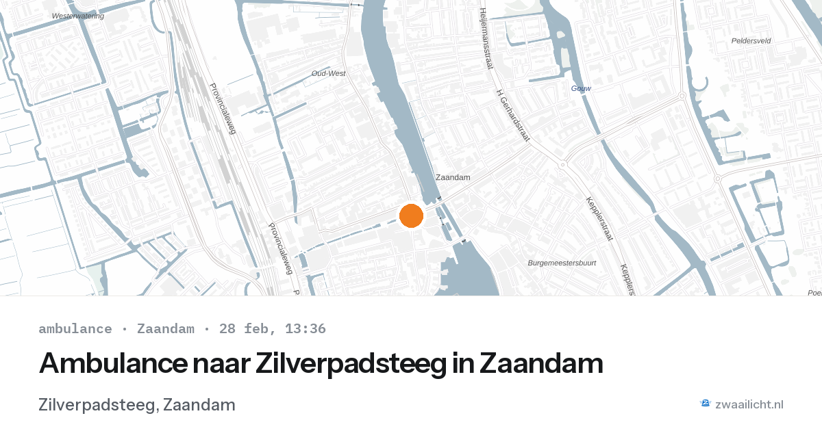 Ambulance naar Zilverpadsteeg in Zaandam — 28 feb 2026