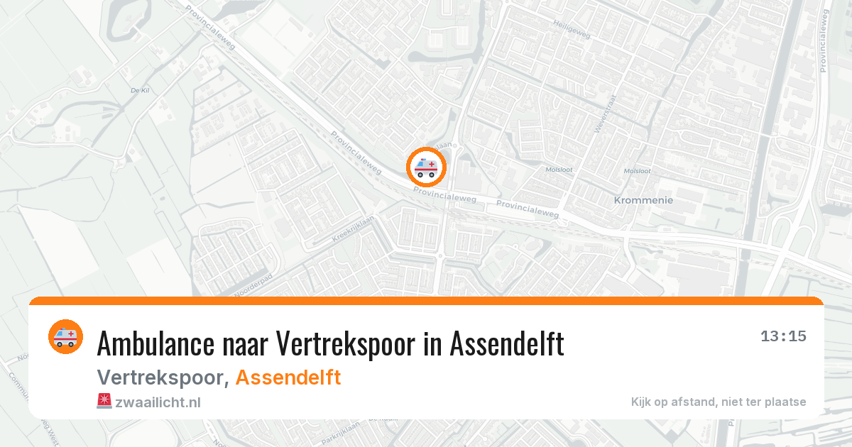 Ambulance naar Vertrekspoor in Assendelft — 5 jul 2026