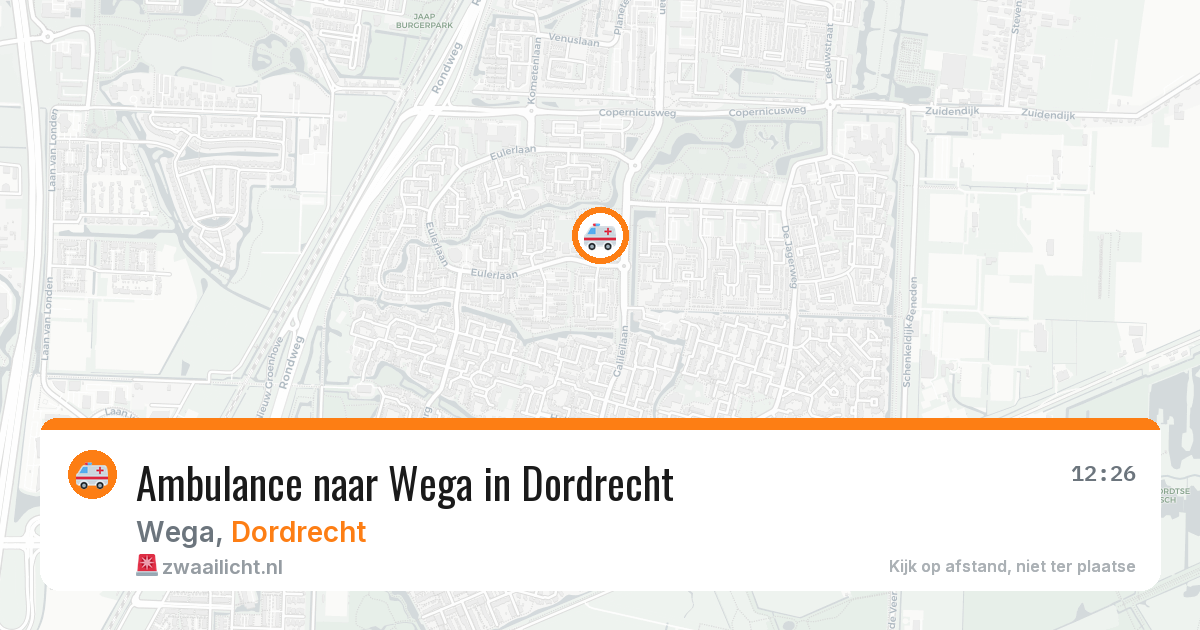 Ambulance naar Wega in Dordrecht — 14 jun 2026
