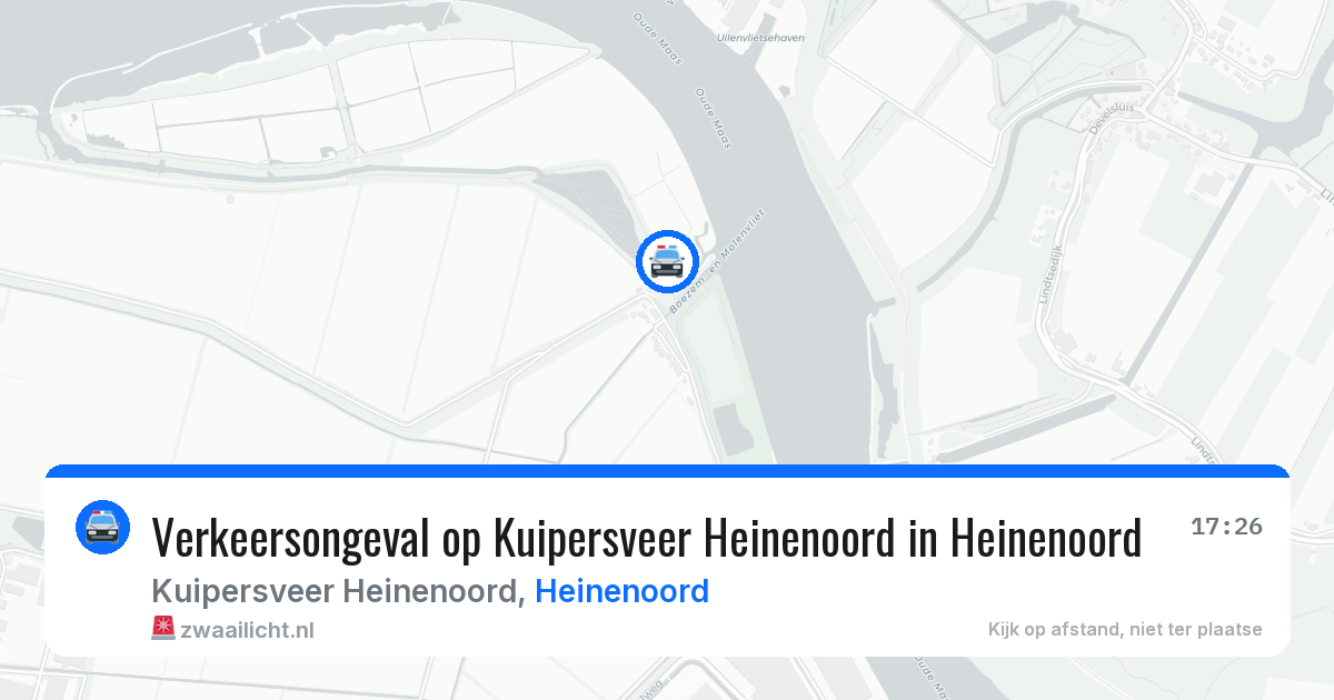 Verkeersongeval op Kuipersveer Heinenoord in Heinenoord — 25 apr 2026