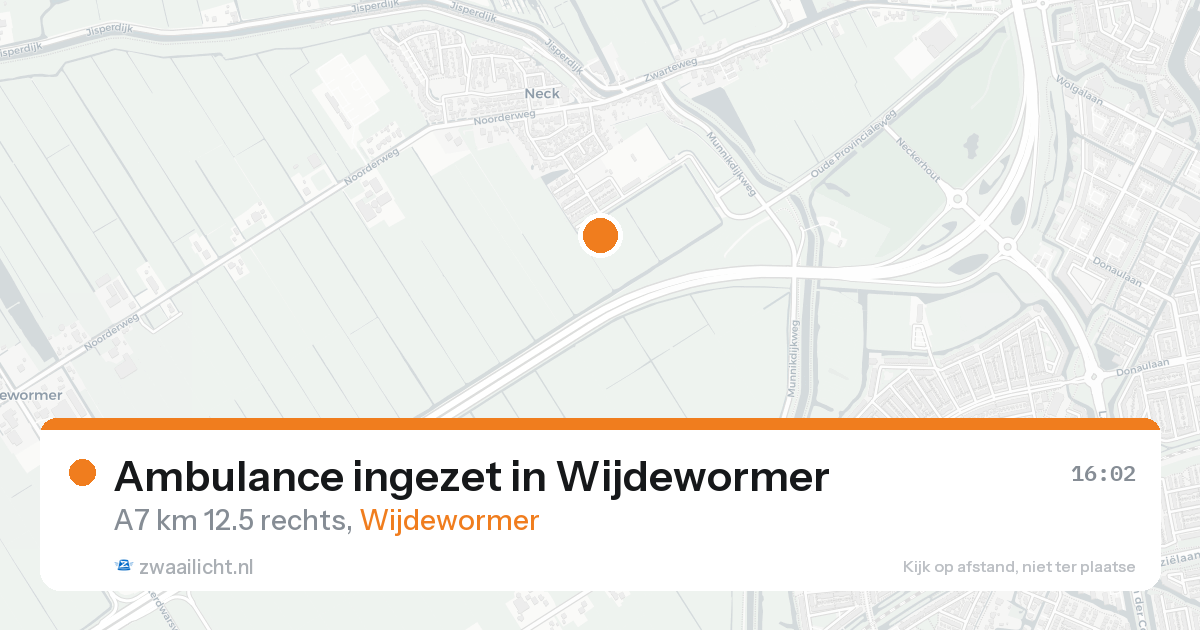 Ambulance ingezet in Wijdewormer — 25 aug 2026