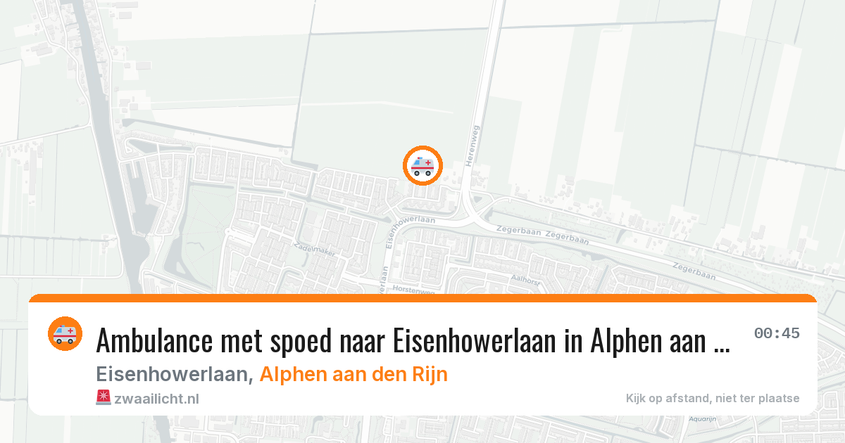 Ambulance met spoed naar Eisenhowerlaan in Alphen aan den Rijn — 24 mei 2026