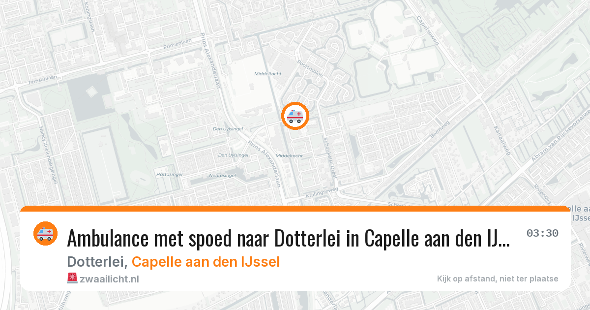 Ambulance met spoed naar Dotterlei in Capelle aan den IJssel — 4 aug 2026