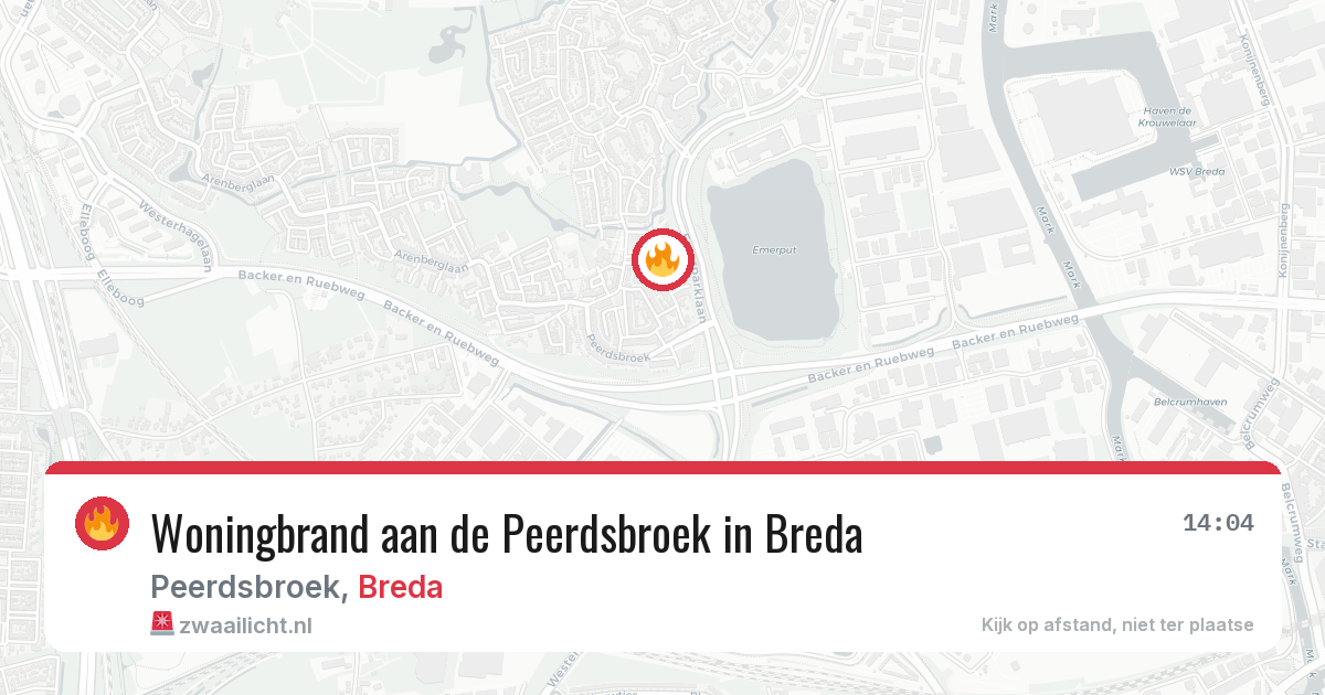 Woningbrand aan de Peerdsbroek in Breda — 13 aug 2026