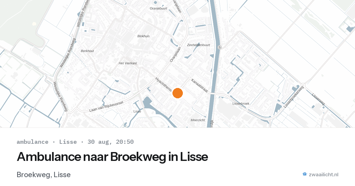 Ambulance naar Broekweg in Lisse — 30 aug 2026