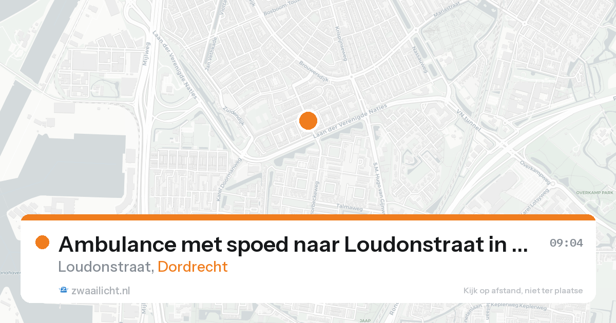 Ambulance met spoed naar Loudonstraat in Dordrecht — 20 aug 2026
