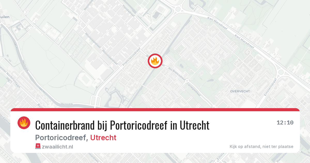 Containerbrand bij Portoricodreef in Utrecht — 28 mei 2026