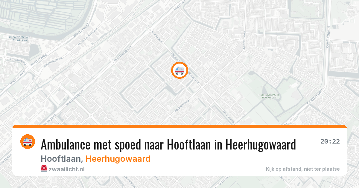 Ambulance met spoed naar Hooftlaan in Heerhugowaard — 3 aug 2026