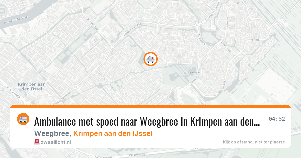 Ambulance met spoed naar Weegbree in Krimpen aan den IJssel — 27 jun 2026