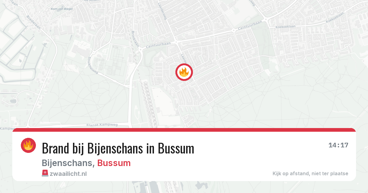Brand bij Bijenschans in Bussum — 1 jul 2026