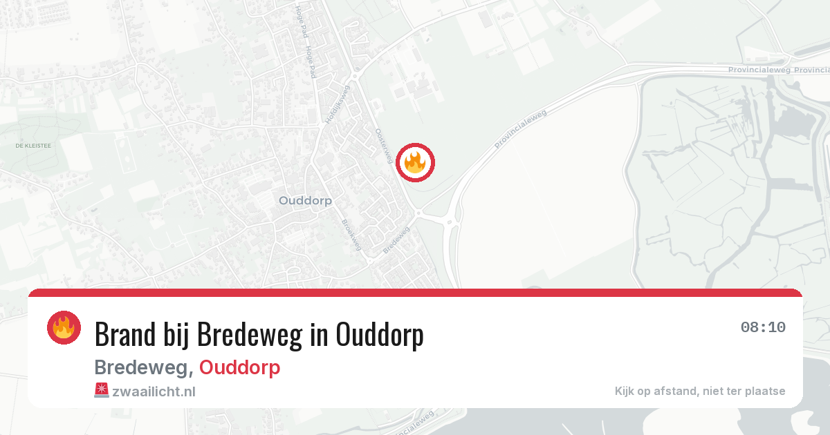 Brand bij Bredeweg in Ouddorp — 7 aug 2026