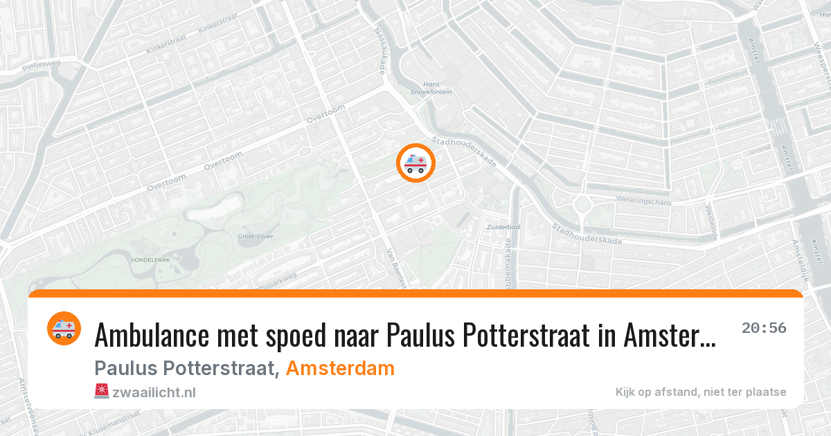 Ambulance met spoed naar Paulus Potterstraat in Amsterdam — 21 apr 2026