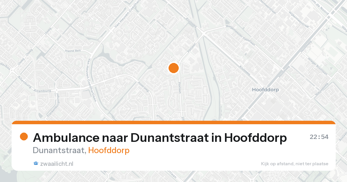 Ambulance naar Dunantstraat in Hoofddorp — 6 jun 2026