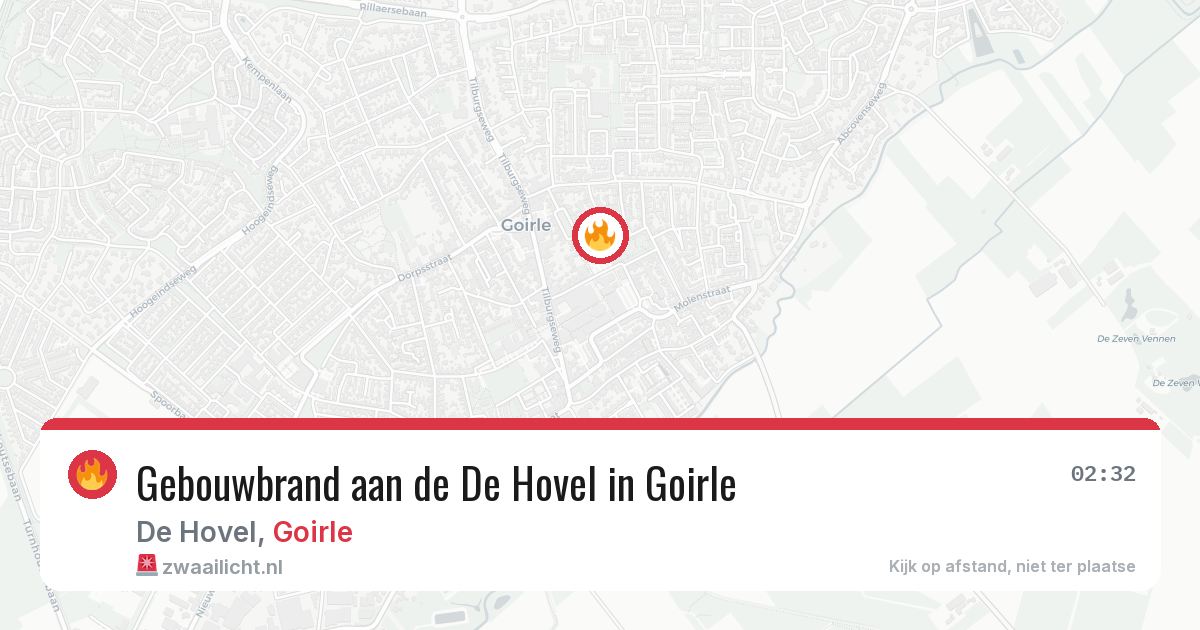 Gebouwbrand aan de De Hovel in Goirle — 26 jun 2026