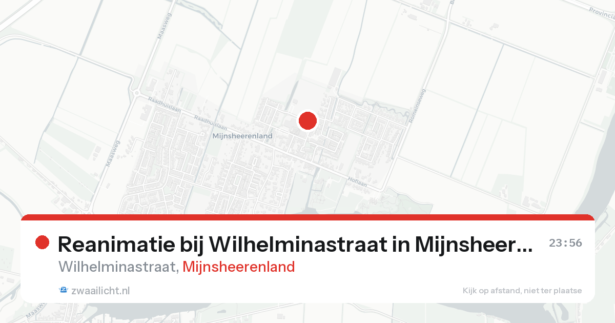 Reanimatie bij Wilhelminastraat in Mijnsheerenland — 15 aug 2026
