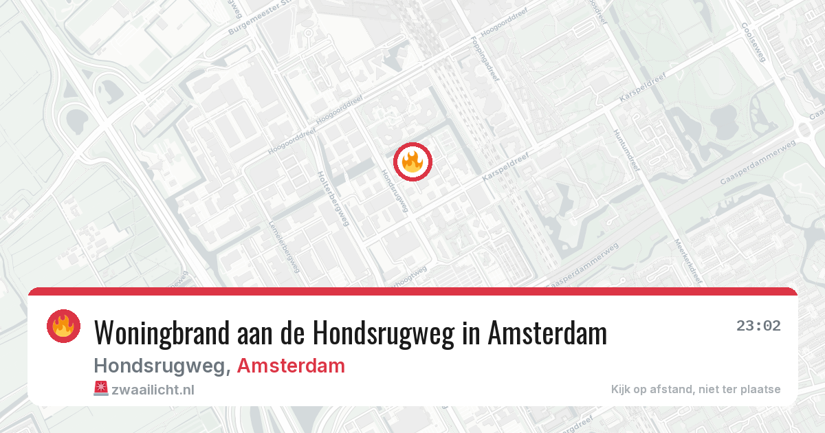 Woningbrand aan de Hondsrugweg in Amsterdam — 3 apr 2026