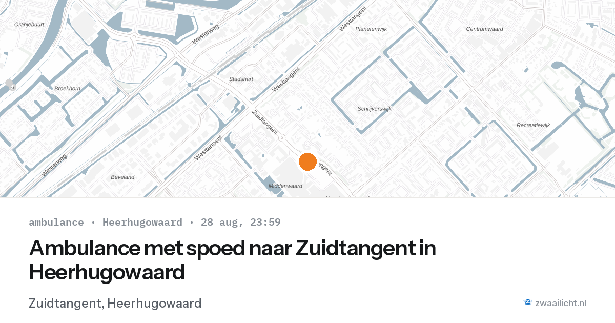 Ambulance met spoed naar Zuidtangent in Heerhugowaard — 28 aug 2026
