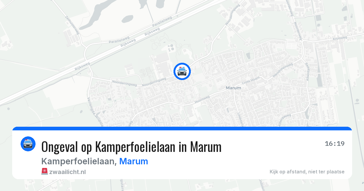 Ongeval op Kamperfoelielaan in Marum — 12 mei 2026