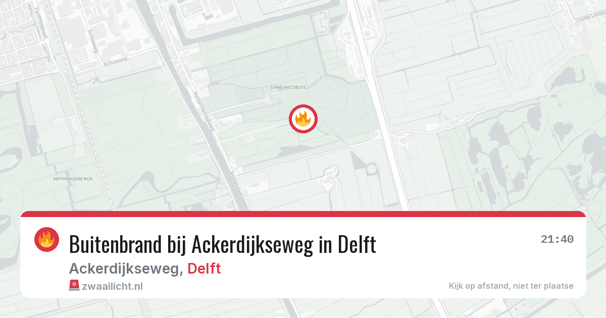 Buitenbrand bij Ackerdijkseweg in Delft — 24 jun 2026