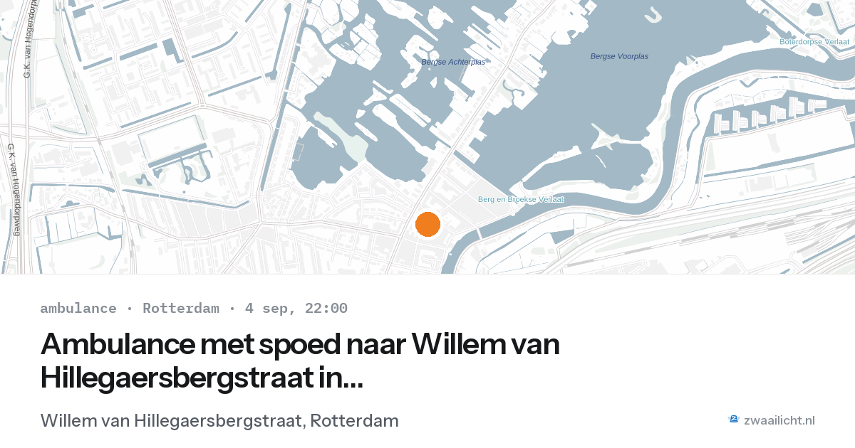 Ambulance met spoed naar Willem van Hillegaersbergstraat in Rotterdam — 4 sep 2026