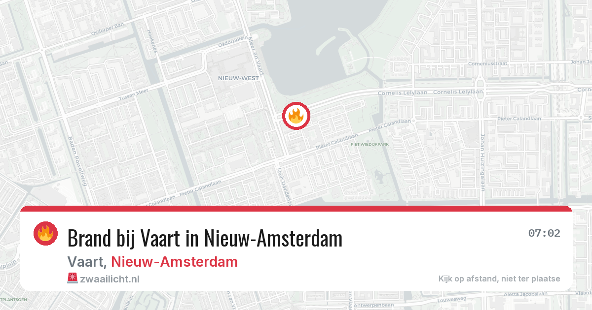 Brand bij Vaart in Nieuw-Amsterdam — 18 jul 2026