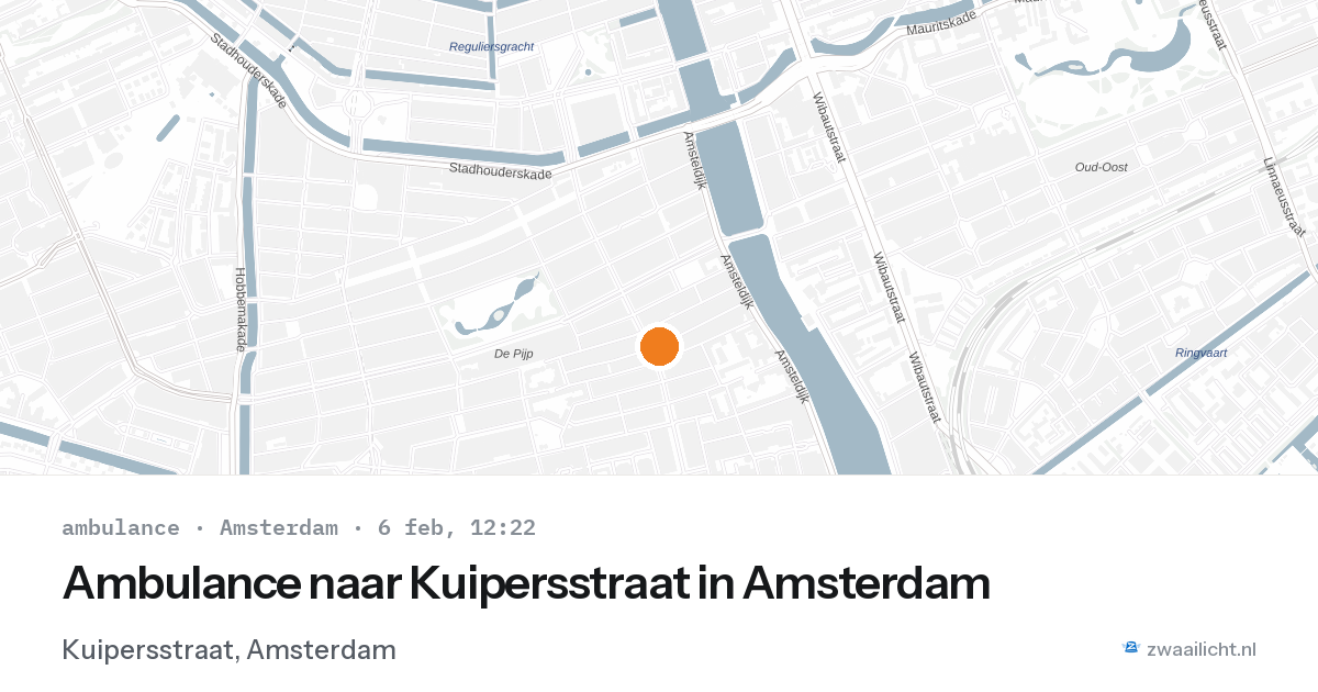 Ambulance naar Kuipersstraat in Amsterdam — 6 feb 2026
