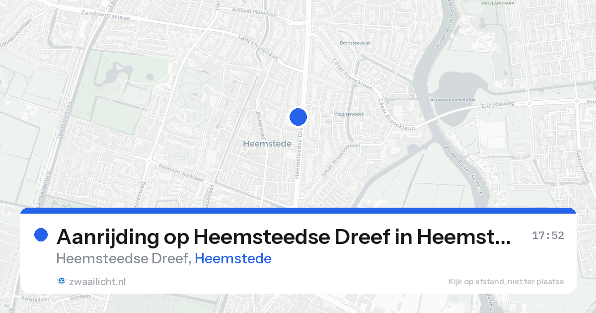 Aanrijding op Heemsteedse Dreef in Heemstede — 20 aug 2026