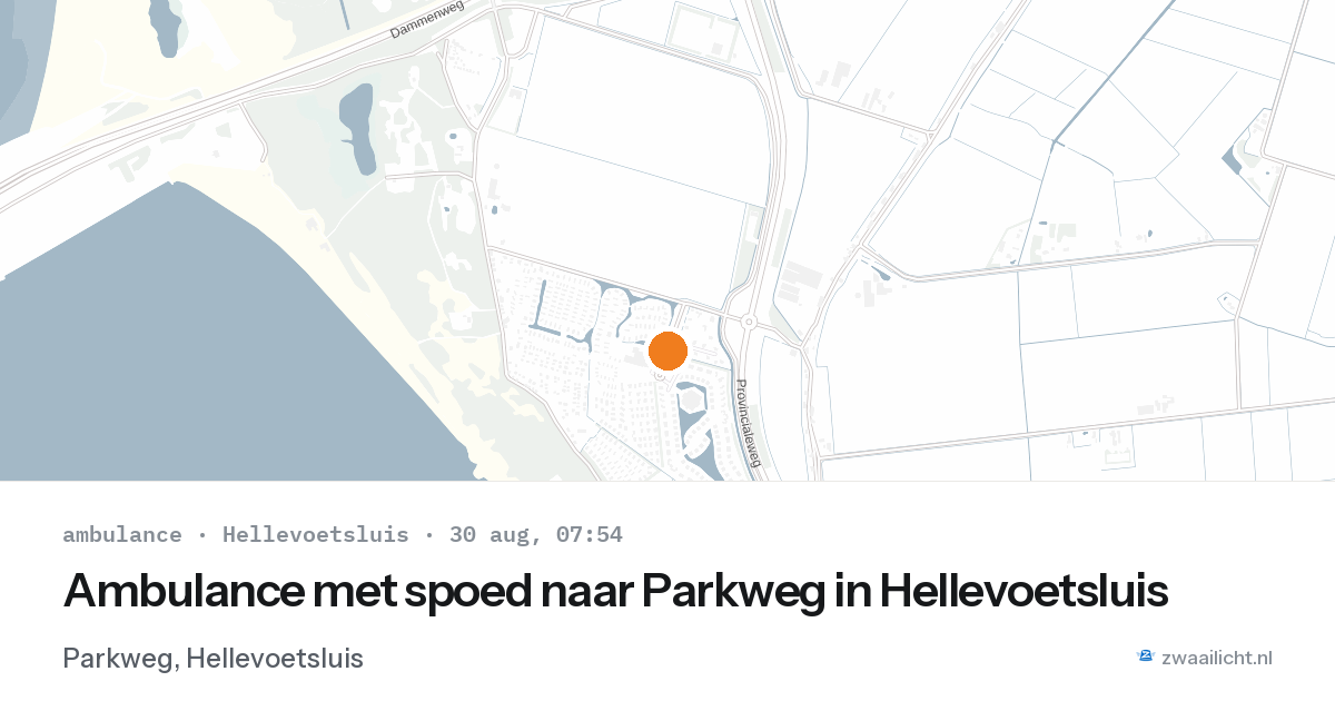Ambulance met spoed naar Parkweg in Hellevoetsluis — 30 aug 2026