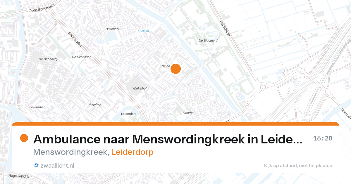 Ambulance naar Menswordingkreek in Leiderdorp — 27 aug 2026