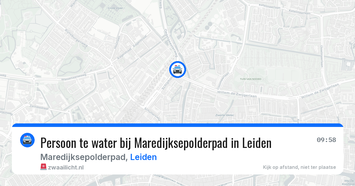 Persoon te water bij Maredijksepolderpad in Leiden — 15 jun 2026