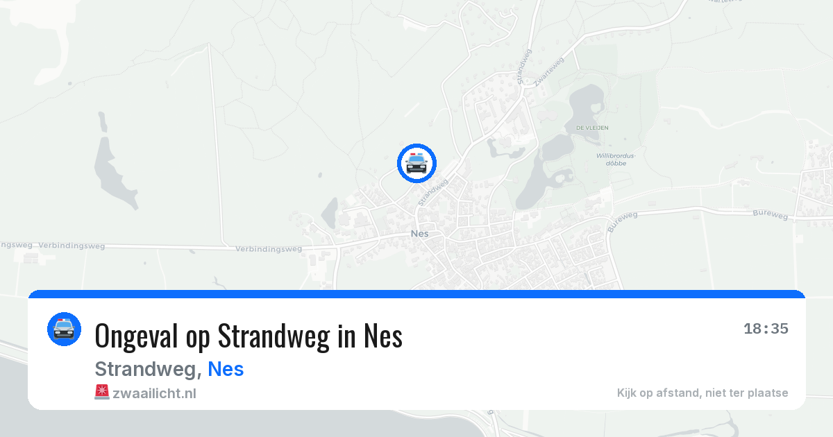 Ongeval op Strandweg in Nes — 4 jul 2026