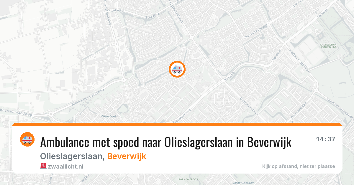 Ambulance met spoed naar Olieslagerslaan in Beverwijk — 3 jul 2026