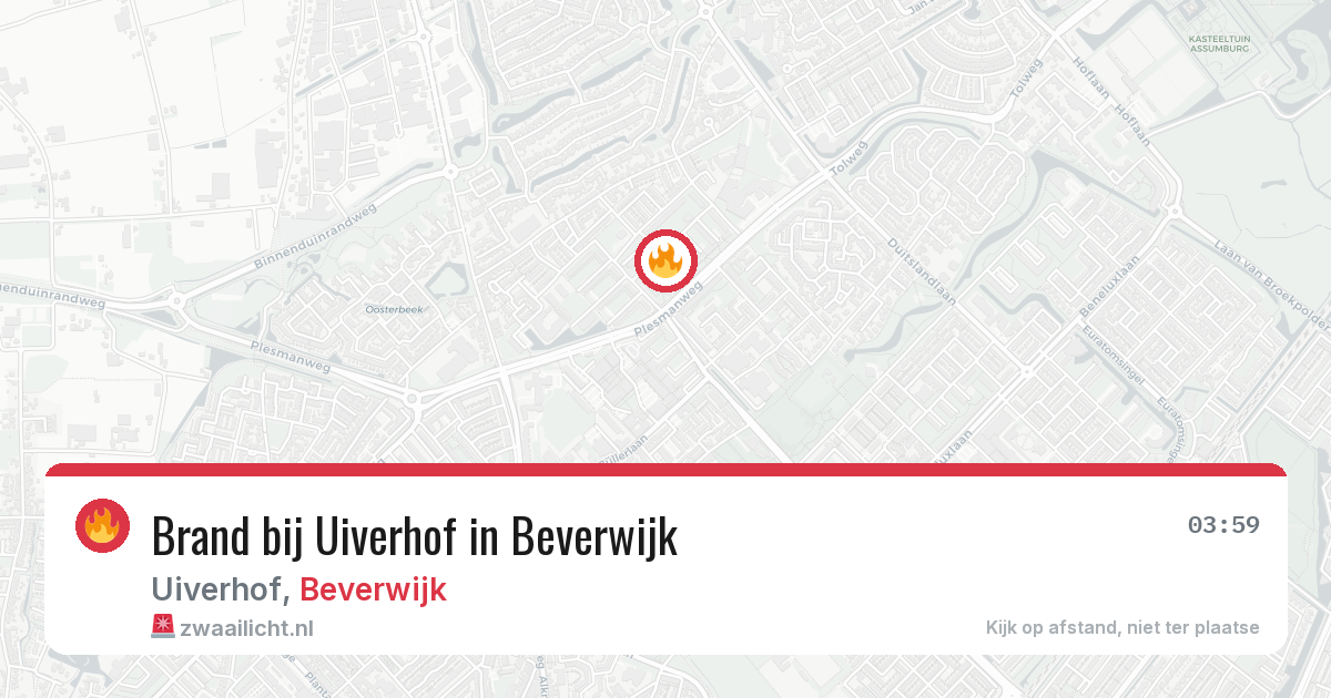 Brand bij Uiverhof in Beverwijk — 6 aug 2026