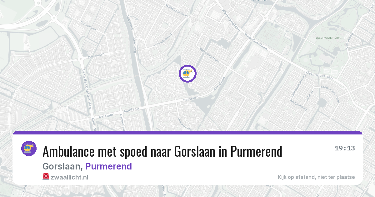 Ambulance met spoed naar Gorslaan in Purmerend — 27 jun 2026
