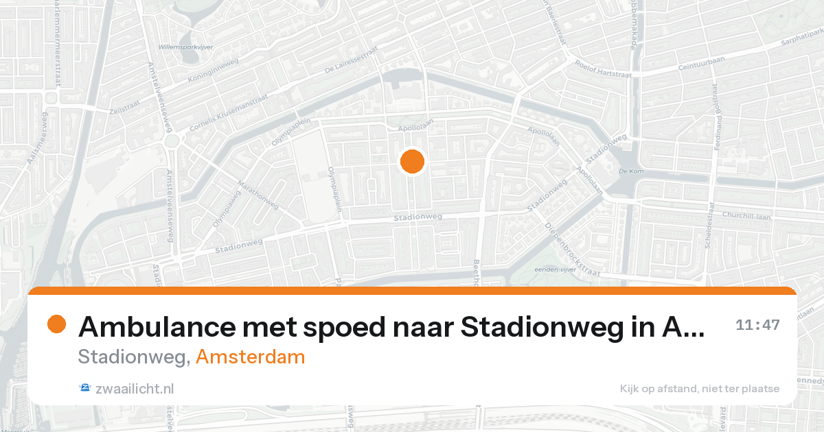 Ambulance met spoed naar Stadionweg in Amsterdam — 21 aug 2026
