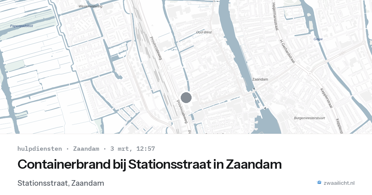 Containerbrand bij Stationsstraat in Zaandam — 3 mrt 2026