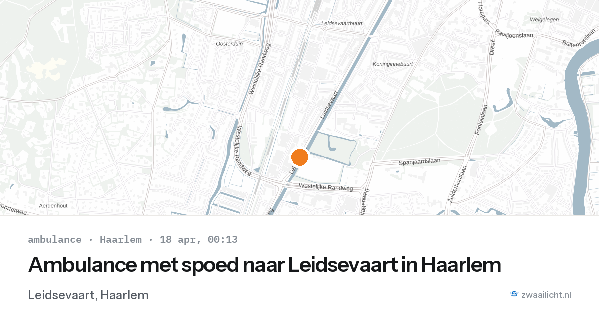 Ambulance met spoed naar Leidsevaart in Haarlem — 17 apr 2026