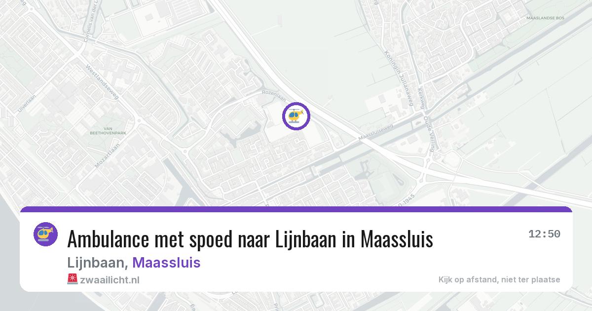 Ambulance met spoed naar Lijnbaan in Maassluis — 16 jun 2026