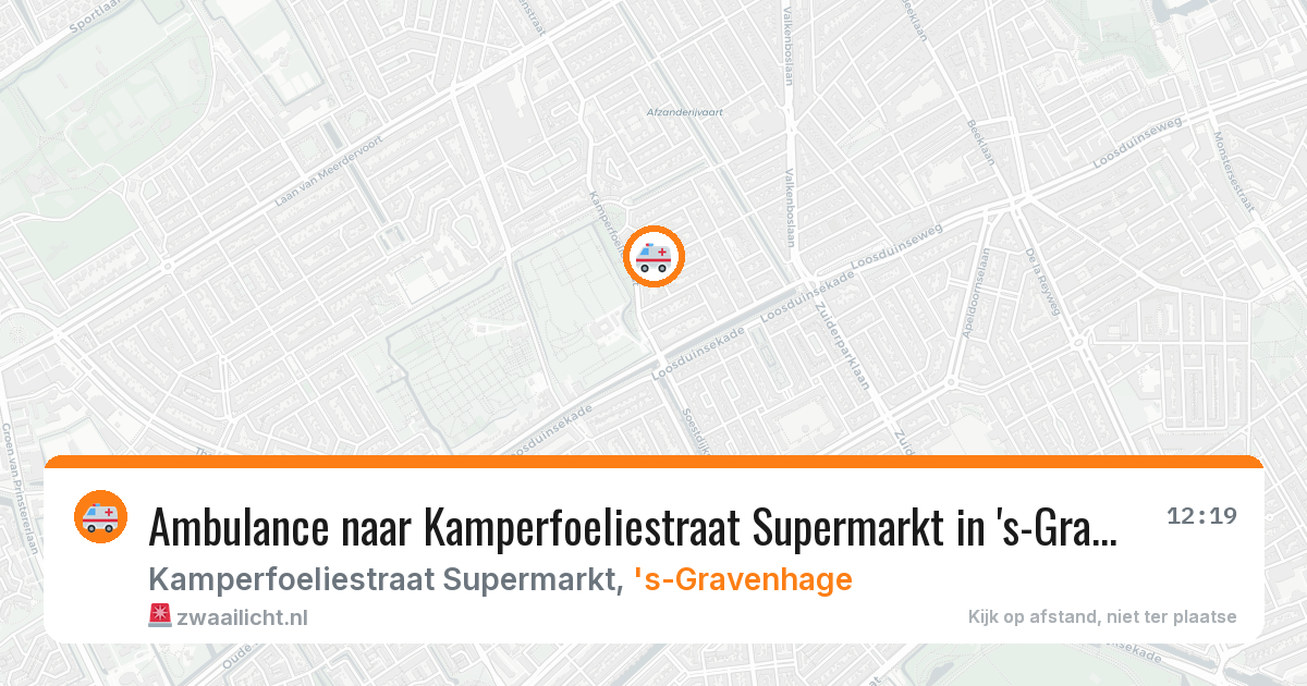 Ambulance naar Kamperfoeliestraat Supermarkt in 's-Gravenhage — 8 aug 2026