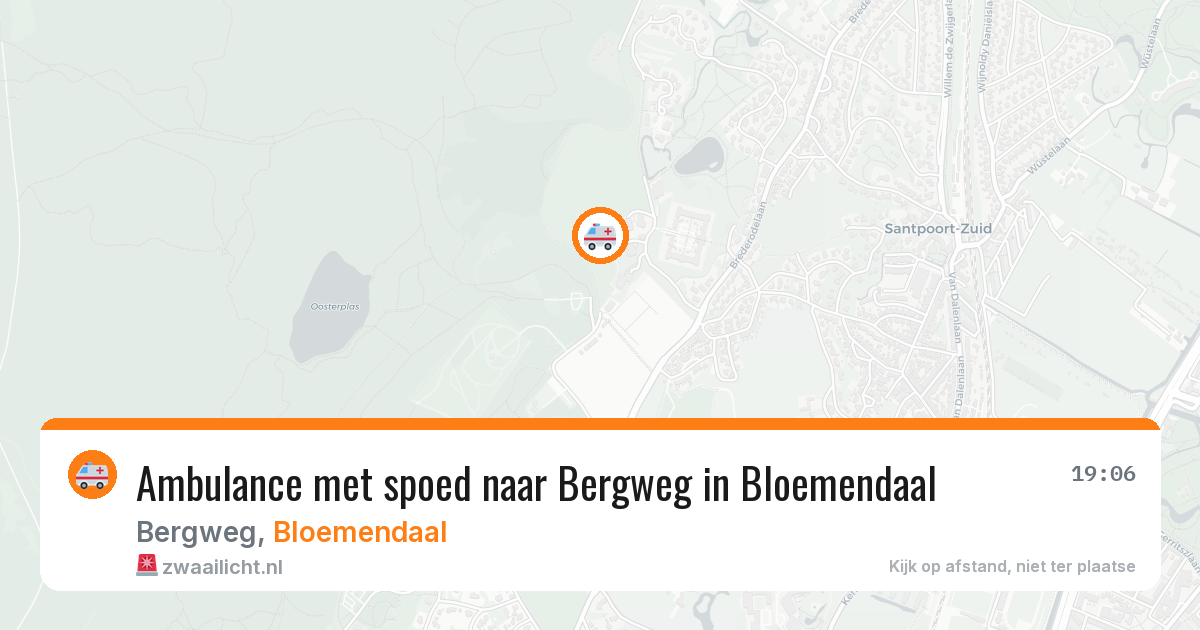 Ambulance met spoed naar Bergweg in Bloemendaal — 13 jun 2026