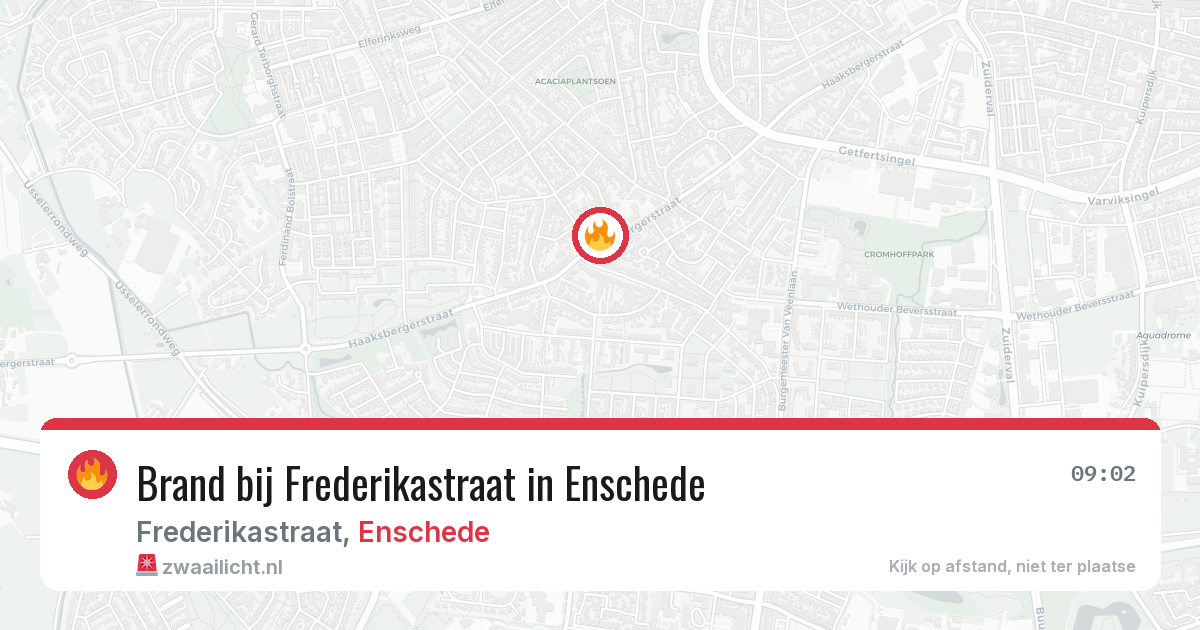 Brand bij Frederikastraat in Enschede — 15 apr 2026