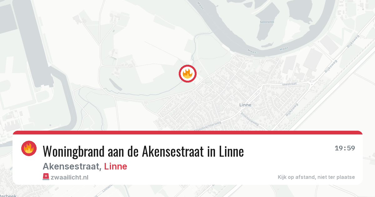 Woningbrand aan de Akensestraat in Linne — 12 feb 2026