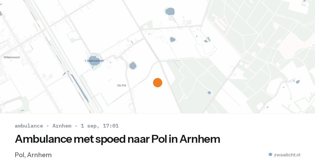 Ambulance met spoed naar Pol in Arnhem — 1 sep 2026