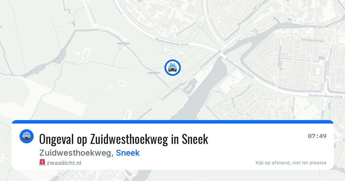 Ongeval op Zuidwesthoekweg in Sneek — 30 jun 2026