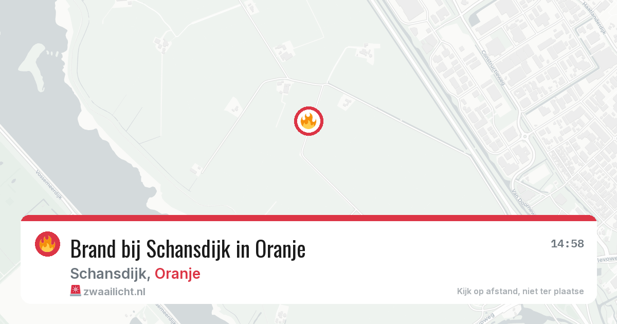 Brand bij Schansdijk in Oranje — 26 jun 2026