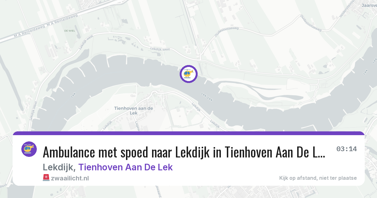 Ambulance met spoed naar Lekdijk in Tienhoven Aan De Lek — 28 jun 2026