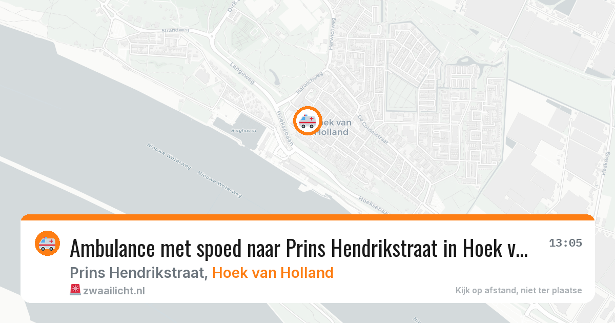 Ambulance met spoed naar Prins Hendrikstraat in Hoek van Holland — 12 apr 2026